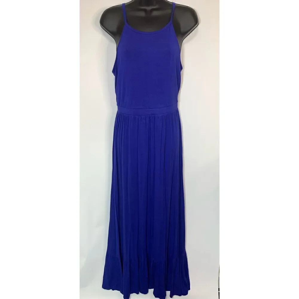 Old Navy Women's Sleeveless Lined Scoop Neck Maxi Dress Blue Size Medium